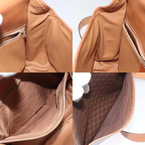 CELINE Macadam Canvas Shoulder Bag Pvc Leather Brown Gold - Picture 12 of 13